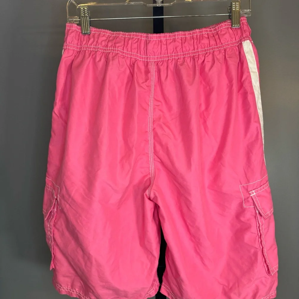 Kanu Surf Pink Board Shorts Swim‎ Trunks Cargo Pockets Medium